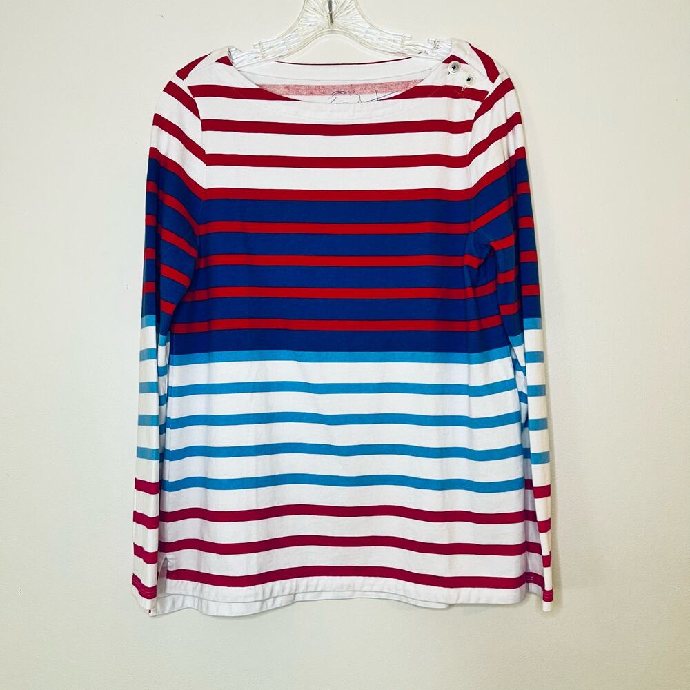 Vineyard Vines Long Sleeve Red White & Blue Striped Short Small